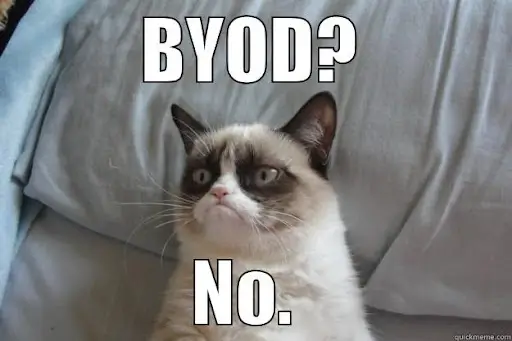Cons of BYOD - Cat Meme